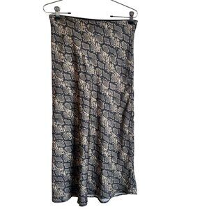 Urban Outfitters Satin Snake Print Maxi Skirt in Green/Black - Size M
